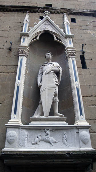 Donatello's St George (replica) outside Orsanmichele
