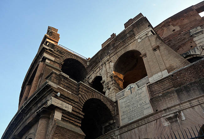 The Colosseum is now a Christian holy sight, because there's a legend that Christians were persecuted there.