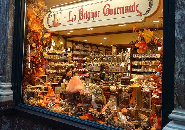 Fancy chocolate store in one of the oldest shopping malls in the world.
